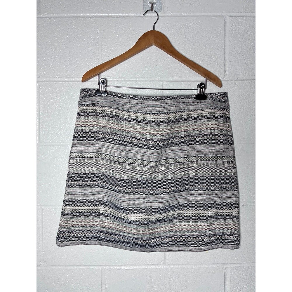 LOFT tweed cotton blend woven skirt